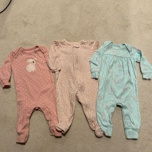 Carters baby girls lot of 3, one piece